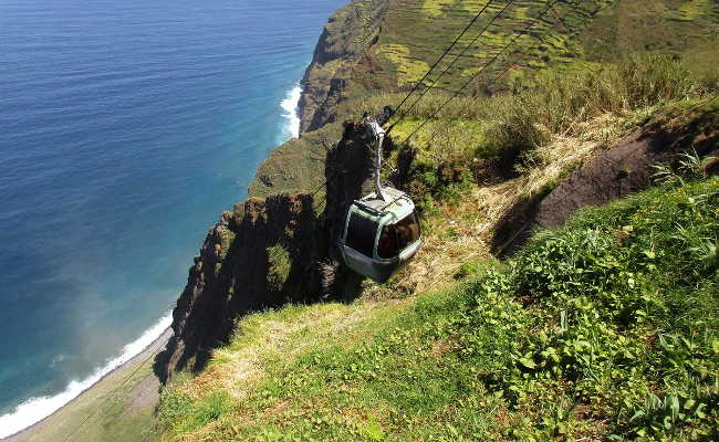 Seilbahn nach dem Canyoning Madeira