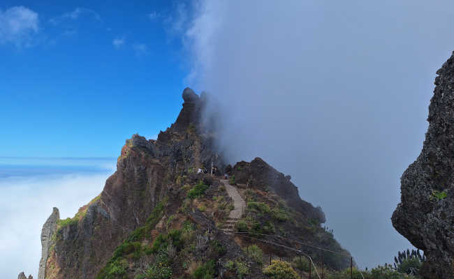 Blick auf den Grat, spektakuläre Wanderung