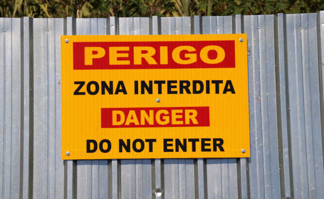 Vorsicht, gefährliche Zone