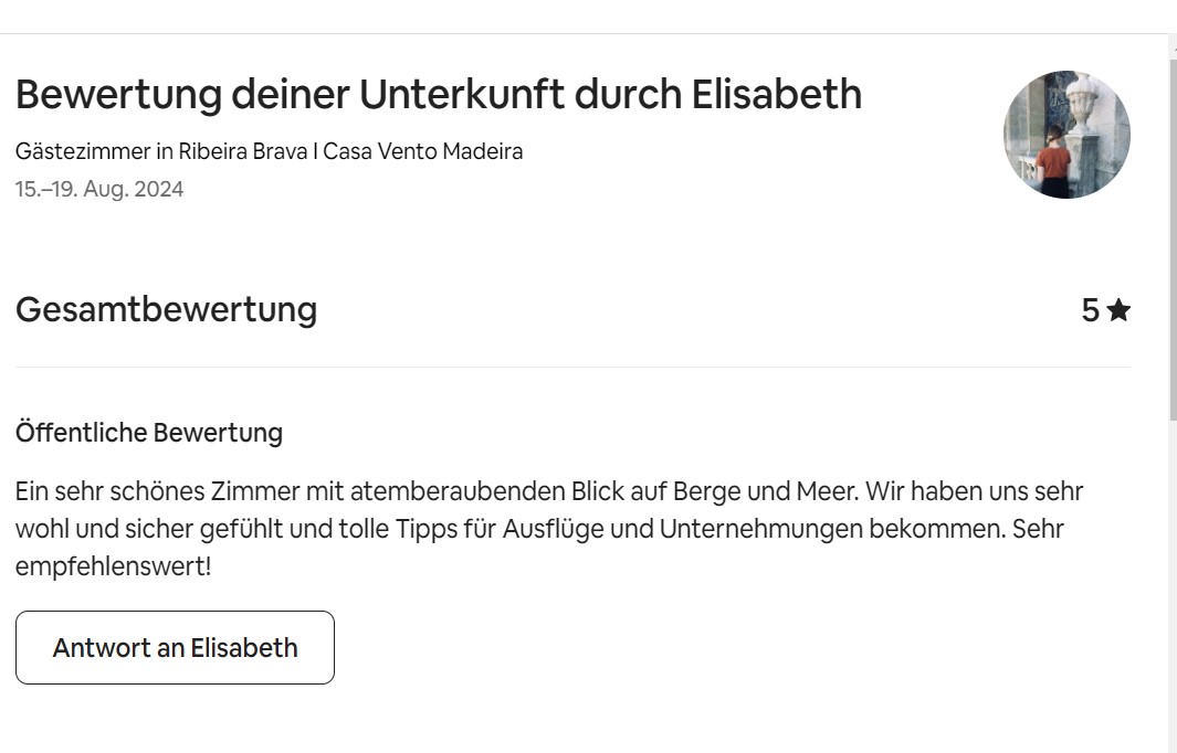 Rating, Rückmeldung Einzelzimmer